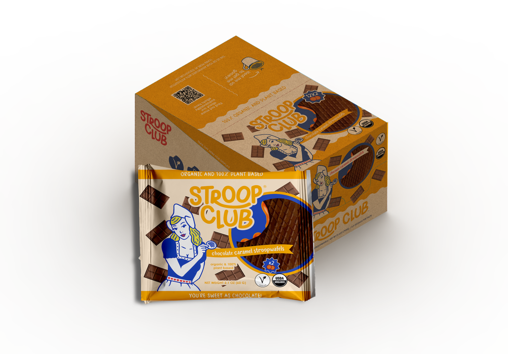 Stroop Club - Chocolate Caramel Organic & Plant-based Stroopwafel 2-pack