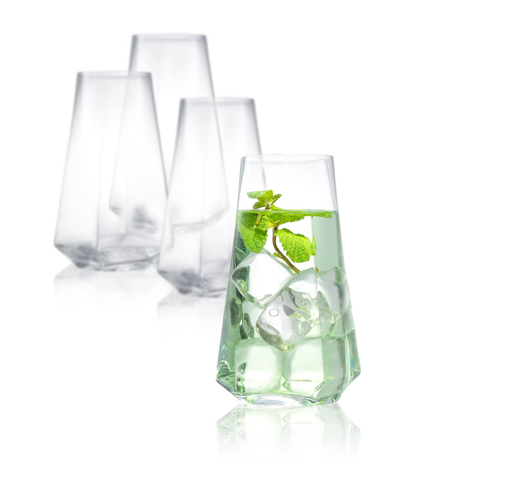 JoyJolt - Infiniti Highball Glasses, 18 Oz Set of 4