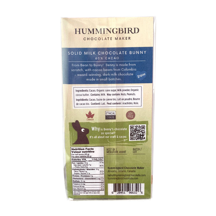 Hummingbird Chocolate Maker - Benny Bunny - Solid Milk Chocolate