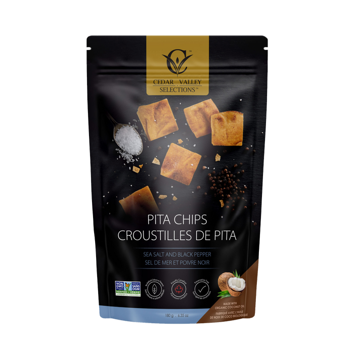 Sea Salt & Black Pepper Pita Chips by Cedar Valley Selections
