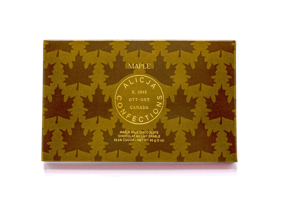 Alicja Confections - Maple Flakes Milk Chocolate Bar