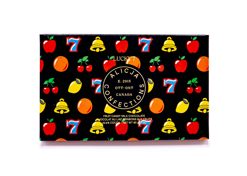 Alicja Confections - Lucky 7 Vegas Fruit Candy Milk Chocolate Bar